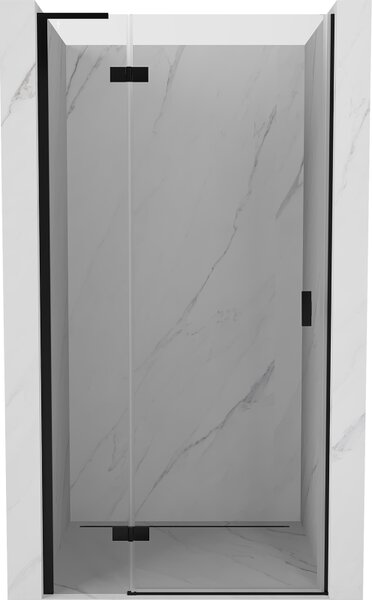 Mexen Mist-H L, 1-křídlé sprchové dveře levé 75 cm, čiré sklo, černý profil, 8A5L-075-000-70-00-L