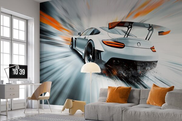 Fototapety dynamický sportovní vůz, který se řítí prostorem, Fototapety doprava, w04074 : uwalls.cz