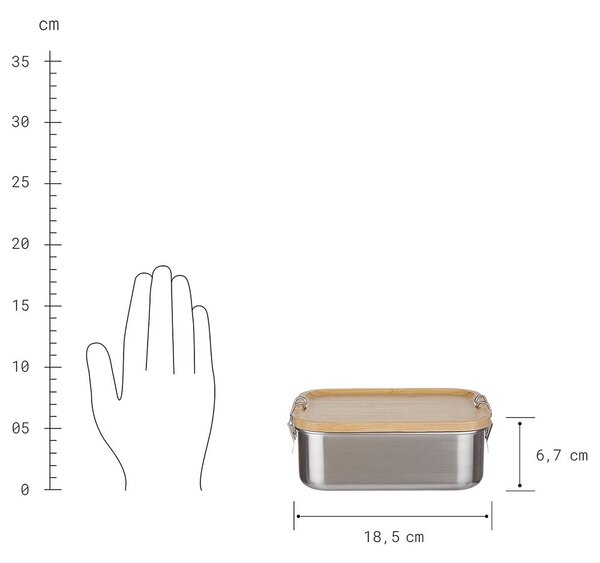 BENTO Box na oběd nerezový 1,2 l