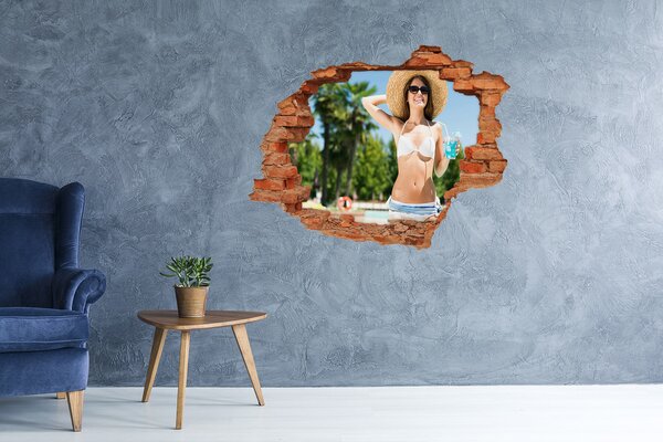 Fototapeta díra na zeď Žena nad bazénem nd-c-106630222