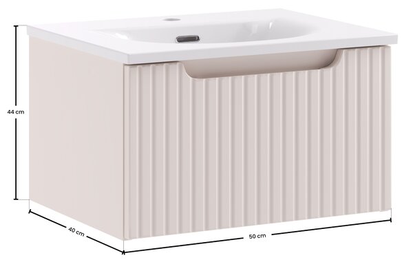 Comad Koupelnová skříňka s nábytkovým umyvadlem Nova Cashmere 50 kašmír mat