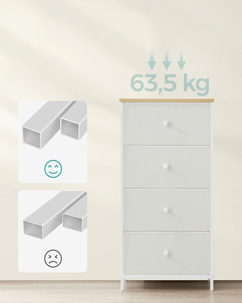 KOMODA, bílá, barvy dubu, 45/91,7/30 cm - Široké komody, Online Only