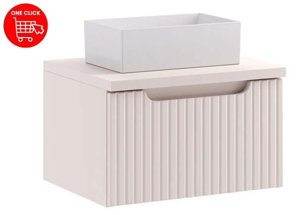 Comad Koupelnová skříňka s deskovým umyvadlem Nova Cashmere 50 kašmír mat