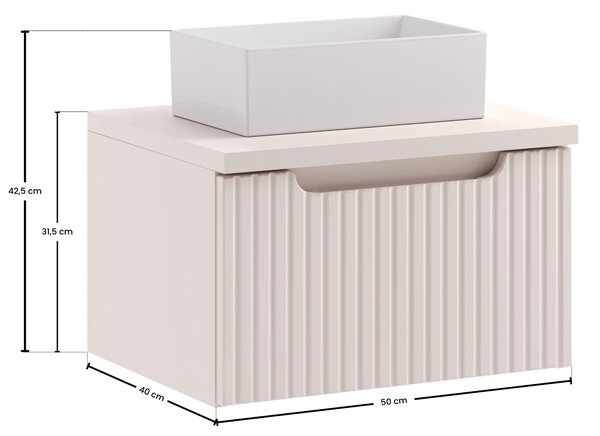 Comad Koupelnová skříňka s deskovým umyvadlem Nova Cashmere 50 kašmír mat