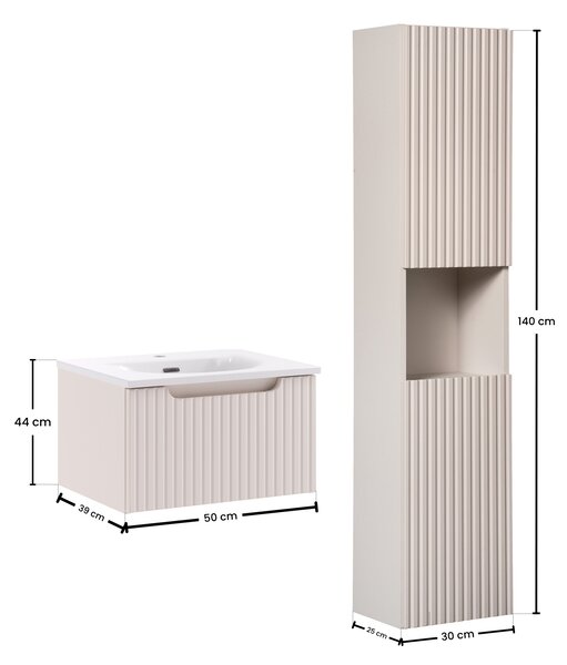 Comad Set koupelnového nábytku Nova Cashmere 50 kašmír mat (3 kusy nábytku)