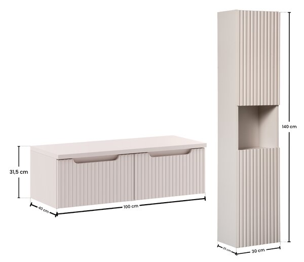 Comad Set koupelnového nábytku Nova Cashmere 100 kašmír mat 1 (4 kusy nábytku)