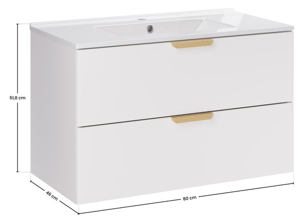 Comad Koupelnová skříňka s nábytkovým umyvadlem Aster White 80 bílá mat