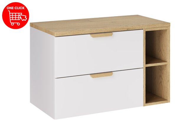 Comad Set koupelnového nábytku Aster White 80 bílá mat/dub cremona (3 kusy nábytku)