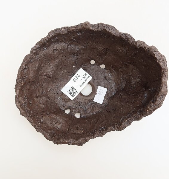 E-bonsai Keramická Skořápka 14,5 x 12 x 13 cm hnědá