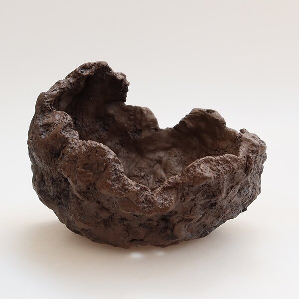 E-bonsai Keramická Skořápka 13,5 x 12 x 13 cm hnědá