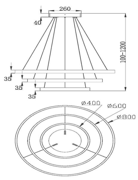 STROPNÍ ZÁVĚSNÉ SVÍTIDLO, 80/100 cm MAYTONI - Online Only svítidla, Online Only