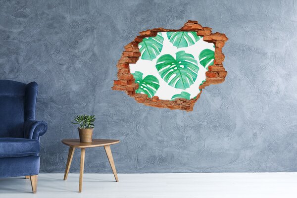 Nálepka 3D díra na zeď beton Monstera nd-c-108948322