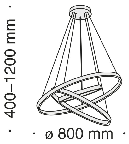 STROPNÍ ZÁVĚSNÉ SVÍTIDLO, 80/40-120 cm MAYTONI - Online Only svítidla, Online Only