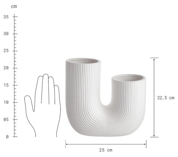 TUBE Váza rýhovaná 23 cm