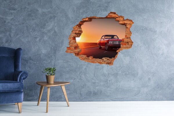 Foto fotografie díra na zeď Červené auto nd-c-109817494