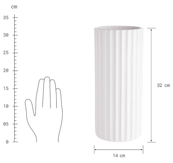 LIV Váza 32 cm - bílá