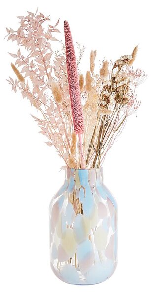 CONFETTI Váza skleněná 28 cm - modrá/růžová