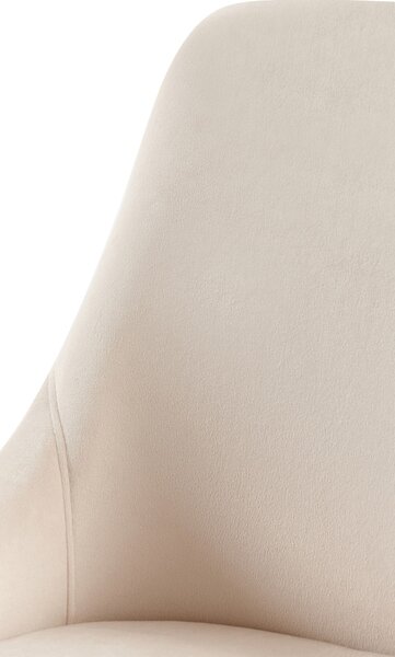 Jídelní židle Elmira - samet, černý rám - Krémová