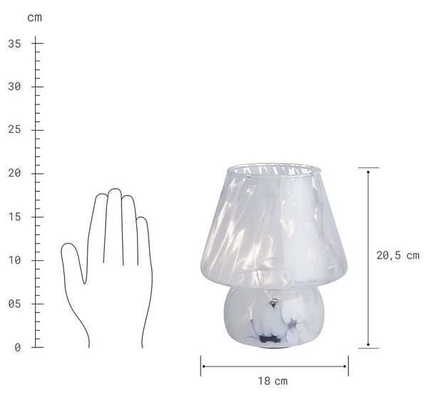 MISS MARBLE LED Lampa 21,5 cm - bílá