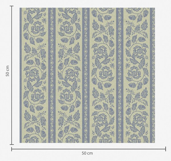 Tapety Pruhovaný květinový ornament se žaludy v modrých a béžových tónech, Tapet Shaby Chic, a00181 : uwalls.cz