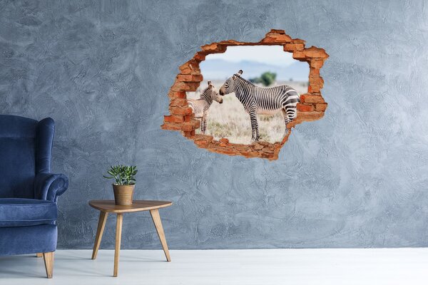 Díra 3D fototapeta na stěnu Zebry v horách nd-c-112483528