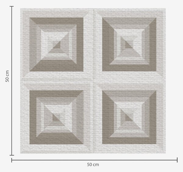 Tapety Geometrický trojrozměrný vzor v šedé a béžové barvě, Tapety skandinávské, a00187 : uwalls.cz