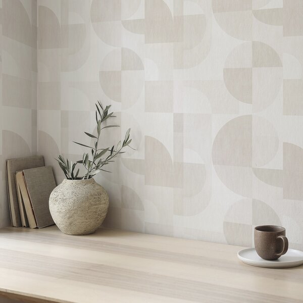 Tapety Minimalistická geometrie ve světle krémové paletě, Tapety skandinávské, a00189 : uwalls.cz