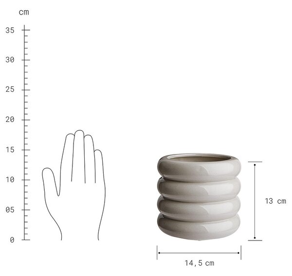 HOOP Květináč 14 cm - šedá