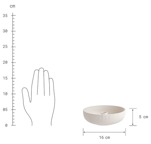 CANDLE BOWL Svícen 16 cm - béžová