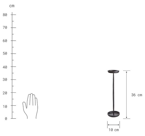 FAROL Svícen 36 cm - černá