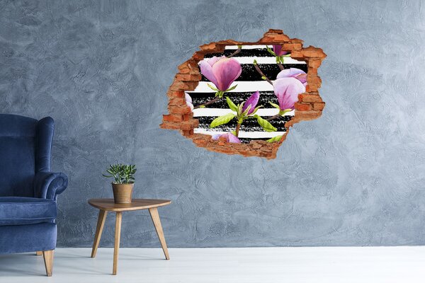 Nálepka 3D díra na zeď Magnolie pásky nd-c-114053515