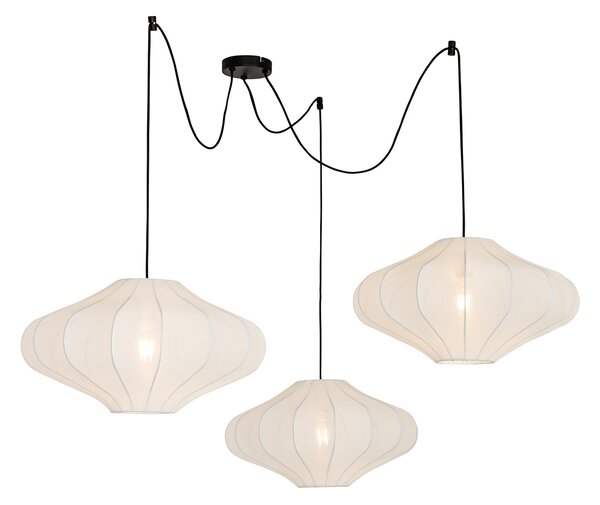 Chytré závěsné svítidlo bílé 50 cm 3-světelné vč. 3 Wifi G95 - Plu