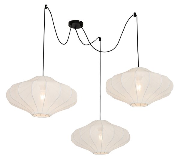 Chytré závěsné svítidlo bílé 50 cm 3-světelné vč. 3 Wifi G95 - Plu