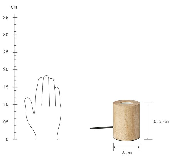 STILO Stolní lampa dřevěná kulatá 11 cm