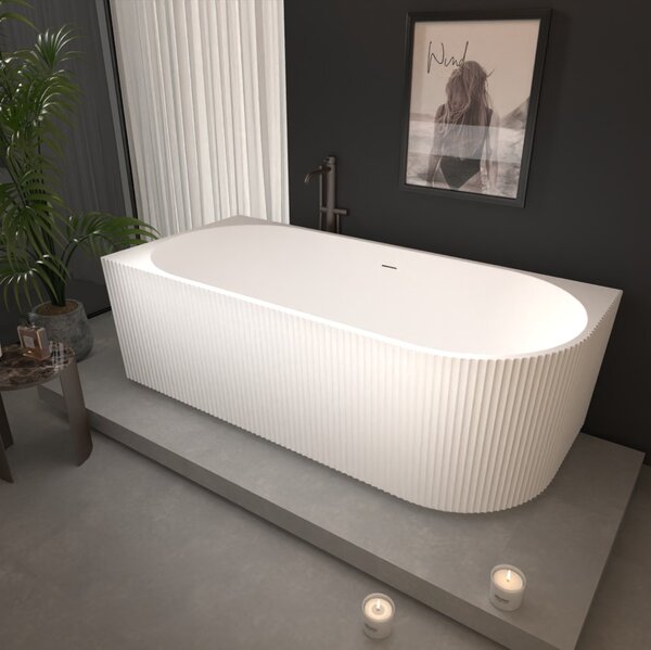 Erga Marina, rohová volně stojící vana 140x70 cm + odtoková zátka, levá, bílá lesklá, ERG-MARINA-140070L-WH-WH