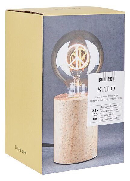STILO Stolní lampa dřevěná kulatá 11 cm