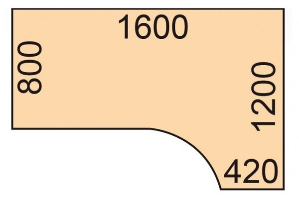 Rohový kancelářský psací stůl PRIMO WOOD, 160x120 cm, pravý, bříza