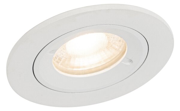 Chytré zapuštěné bodové svítidlo bílé kulaté IP44 vč. Wifi GU10 50mm - Xena