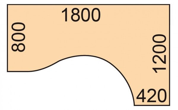 Ergonomický kancelářský psací stůl PRIMO WHITE, 180x120 cm, pravý, bílá/buk