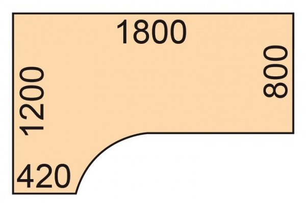 Rohový kancelářský psací stůl PRIMO WHITE, 180x120 cm, levý, bílá/bříza