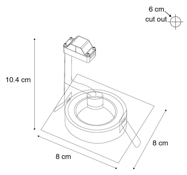Sada 12 vestavných bodových svítidel bílých čtvercových GU10 50 mm IP44 - Xena
