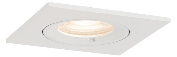 Sada 12 vestavných bodových svítidel bílých čtvercových GU10 50 mm IP44 - Xena