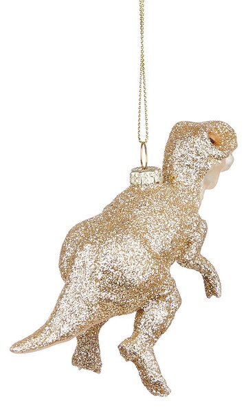 HANG ON Skleněná ozdoba tyranosaurus - zlatá