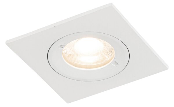 Sada 12 vestavných bodových svítidel bílých čtvercových GU10 50 mm IP44 - Xena