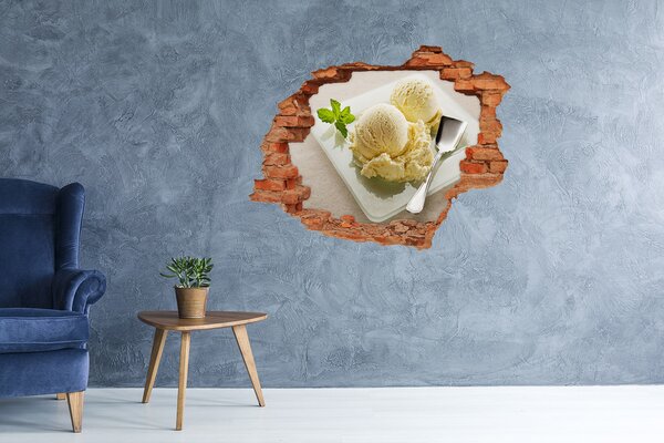 Nálepka 3D díra na zeď Zmrlizna na talíři nd-c-115894727
