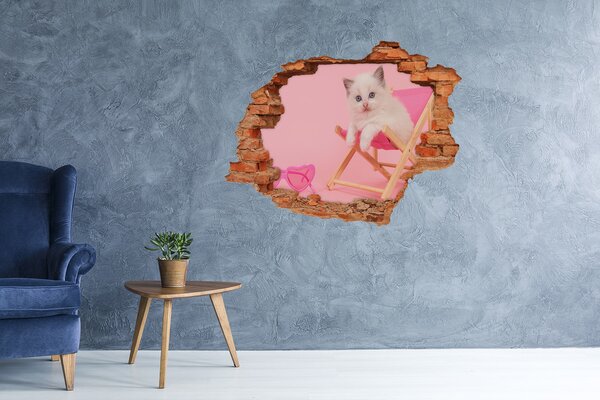Díra 3D fototapeta nálepka Koška na lehátku nd-c-116809359
