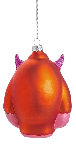 HANG ON Skleněná ozdoba příšerka - oranžová