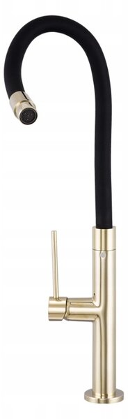 Gamma Flex Slim, vysoká kuchyňská baterie s elastickým ramenem h-480 mm, černá-zlatá, GMA-BFXSL-GD