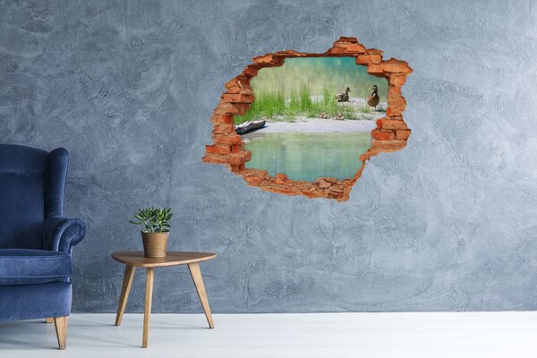 Díra 3D fototapeta nálepka Kachny nad vodou nd-c-118398690