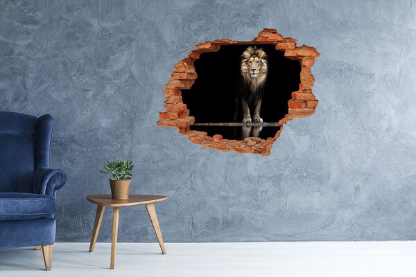Díra 3D fototapeta na stěnu Portrét lva nd-c-118199528